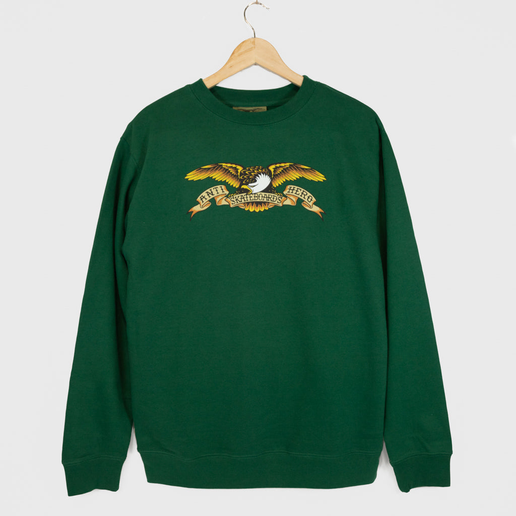 Anti Hero Skateboards Eagle Dark Green Crewneck Sweatshirt