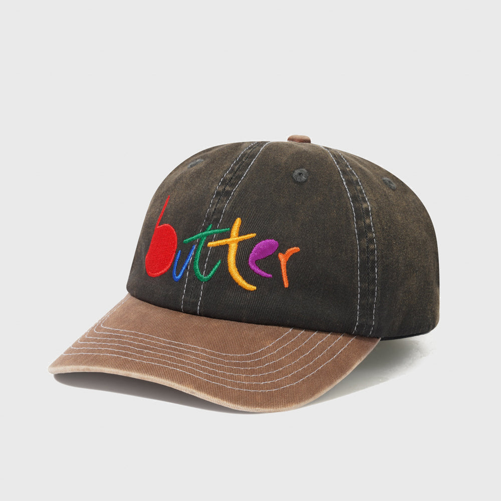 Butter Goods - Art 6 Panel Cap - Charcoal / Redwood