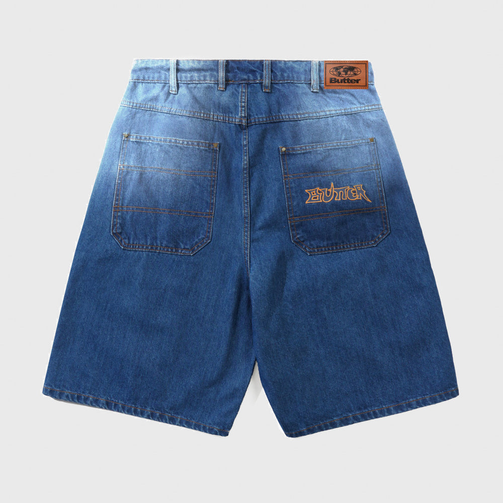 Butter Goods Washed Slub Blue Encounter Denim Shorts