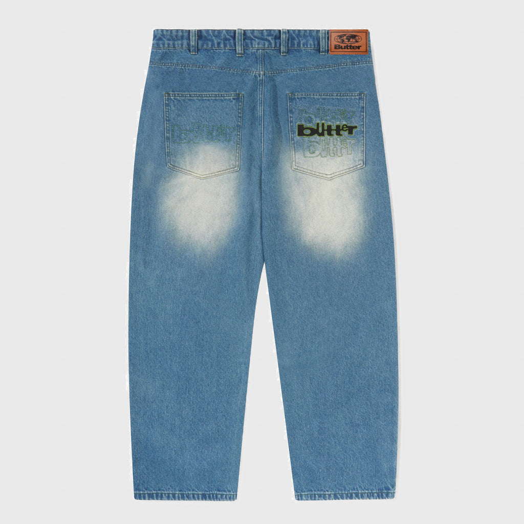 Butter goods デニム W34 Butter Goods - Warped Denim Jeans - Washed Mid Blue – Welcome