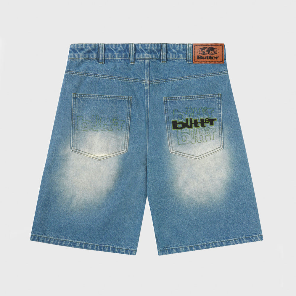 Butter Goods - Warped Denim Shorts - Washed Mid Blue