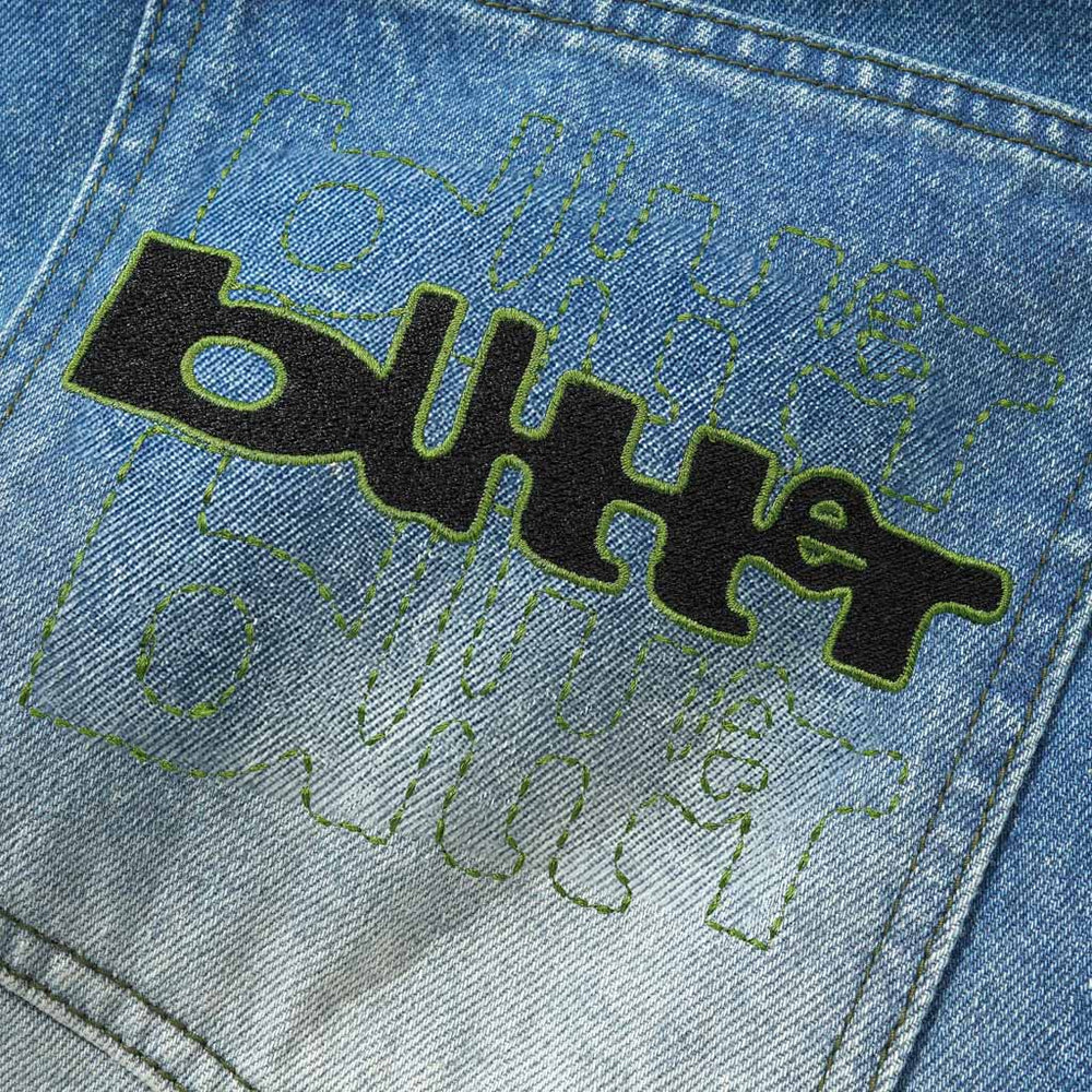 Butter Goods - Warped Denim Shorts - Washed Mid Blue