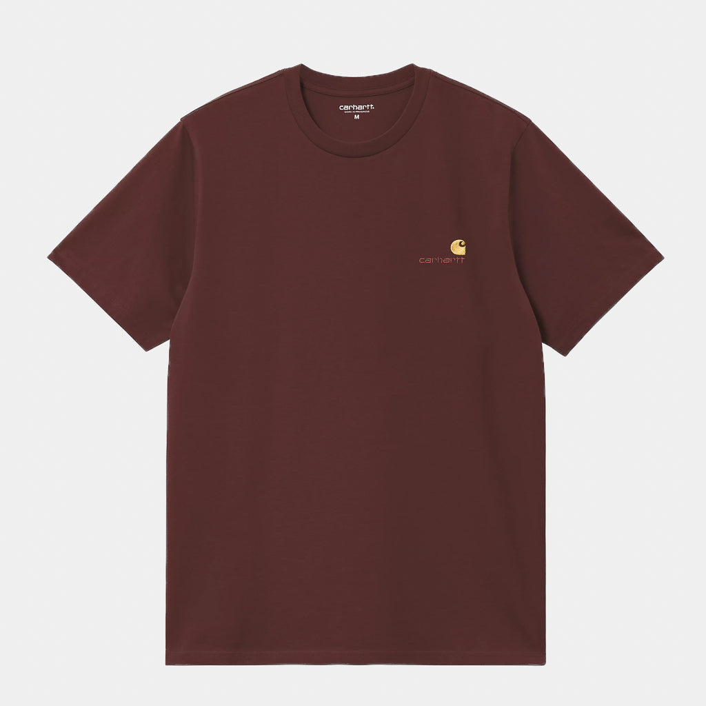 Carhartt WIP American Script Amarone Dark Red T-Shirt