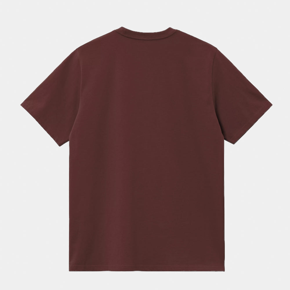 Back Of Carhartt WIP American Script Amarone Dark Red T-Shirt