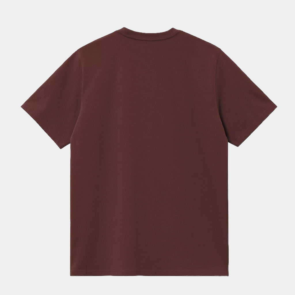 Back Of Carhartt WIP American Script Amarone Dark Red T-Shirt