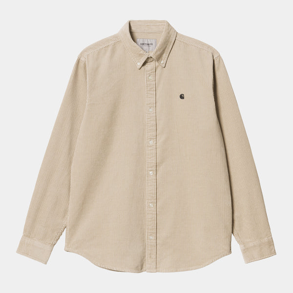 Carhartt WIP - Madison Corduroy Longsleeve Shirt - Wall / Black