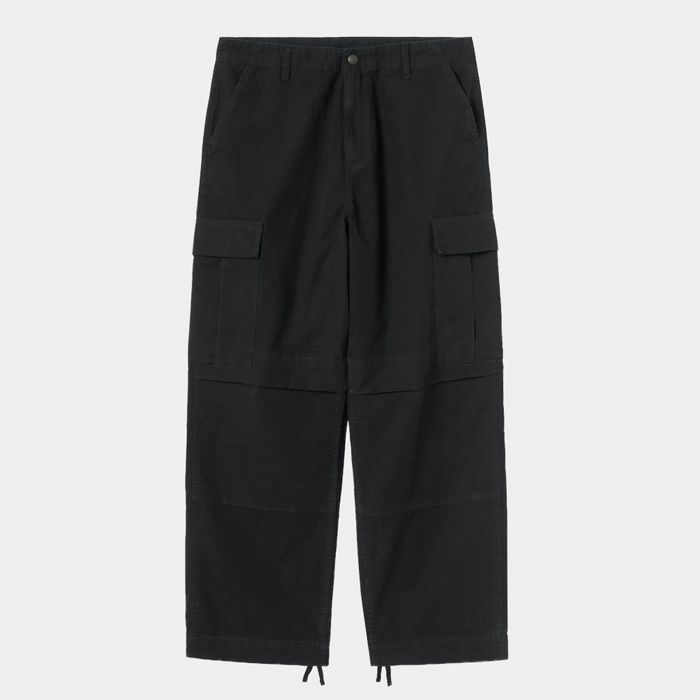 Front Of Carhartt WIP Black Cotton Ripstop OG Cargo Pant