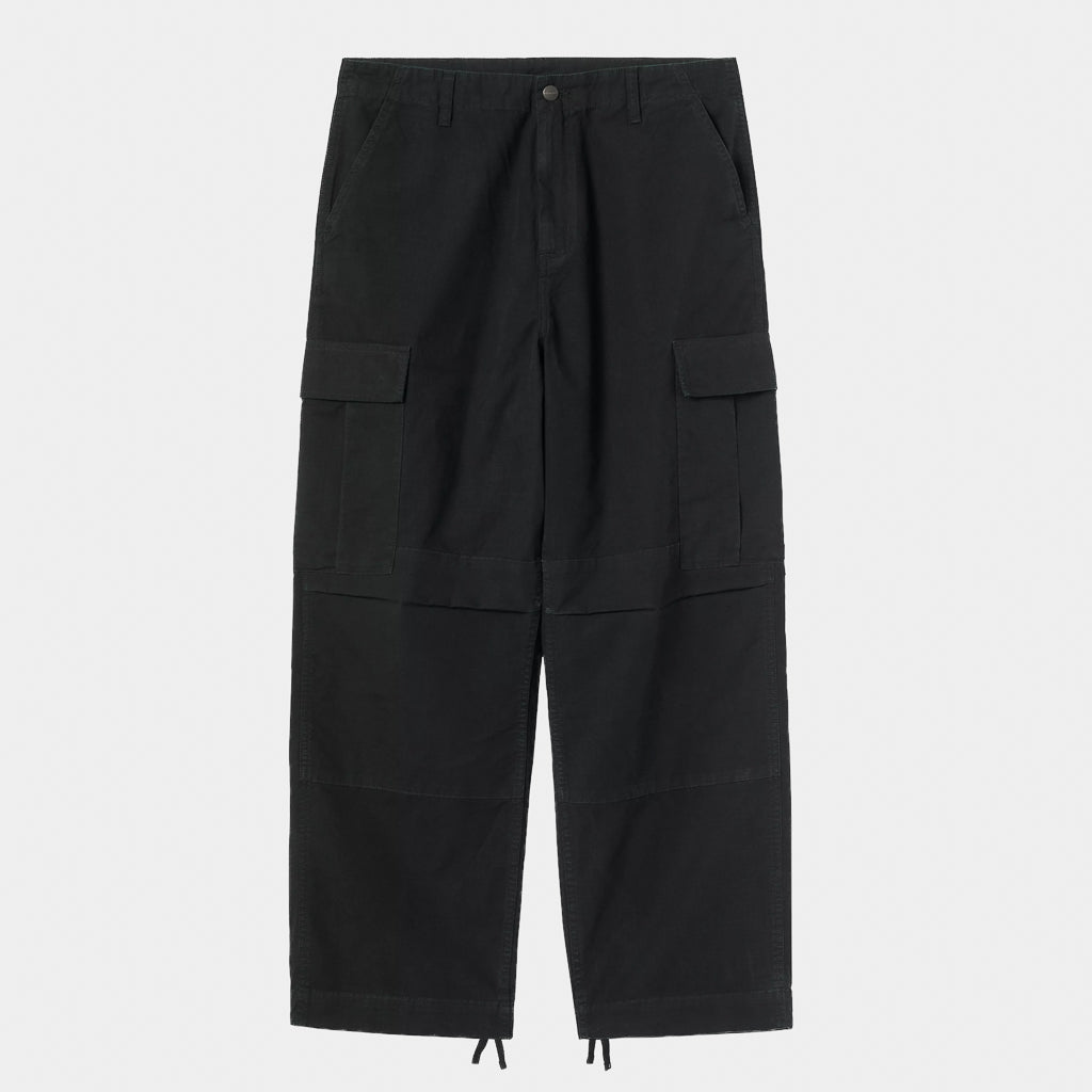 Front Of Carhartt WIP Black Cotton Ripstop OG Cargo Pant