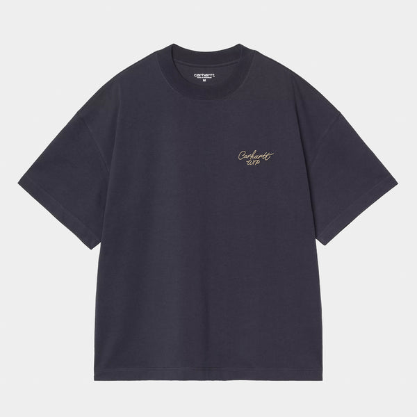 Carhartt WIP - Signature Script T-Shirt - Dark Navy / Dusty Hamilton Brown