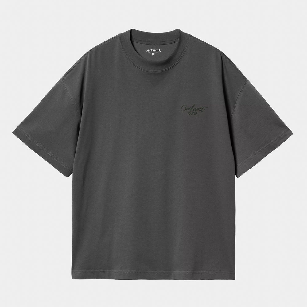 Carhartt WIP Graphite Grey Signature Script T-Shirt