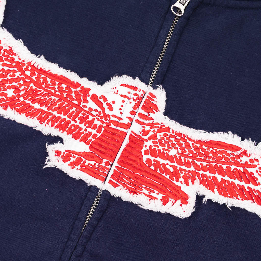 Carpet Company Goddess Navy Zip Hooded Sweatshirt Front Applique