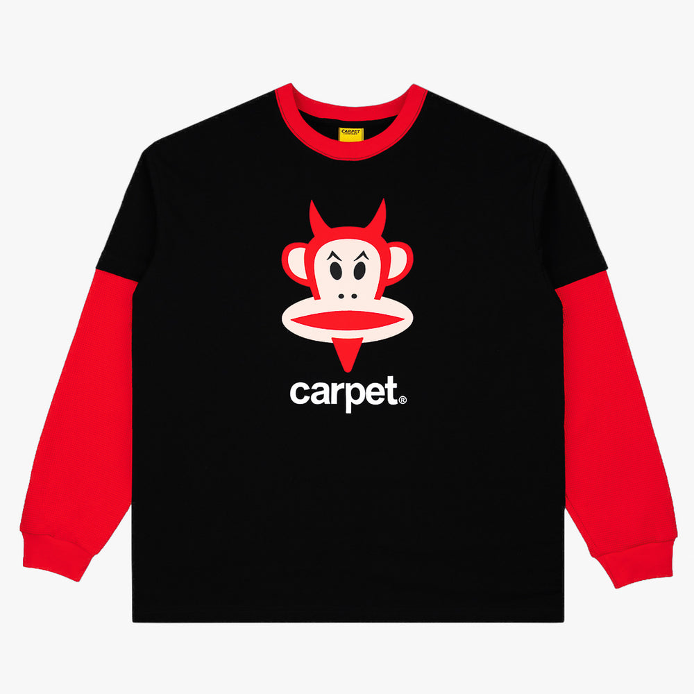 Carpet Company - Paul Frank Devil Julius Long Sleeve T-Shirt - Black / Red