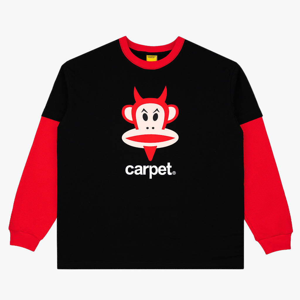 Carpet Company - Paul Frank Devil Julius Long Sleeve T-Shirt - Black / Red