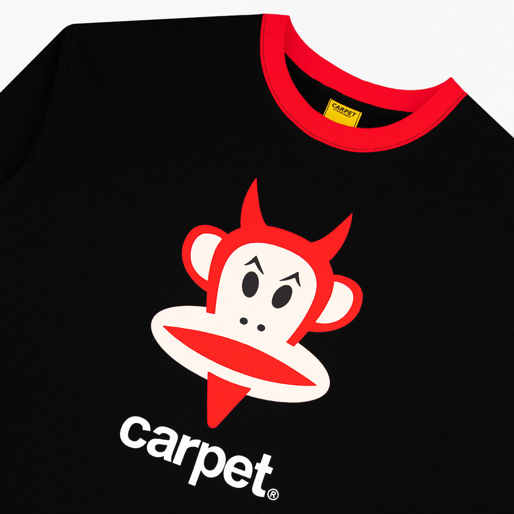 Carpet Company - Paul Frank Devil Julius Long Sleeve T-Shirt - Black / Red