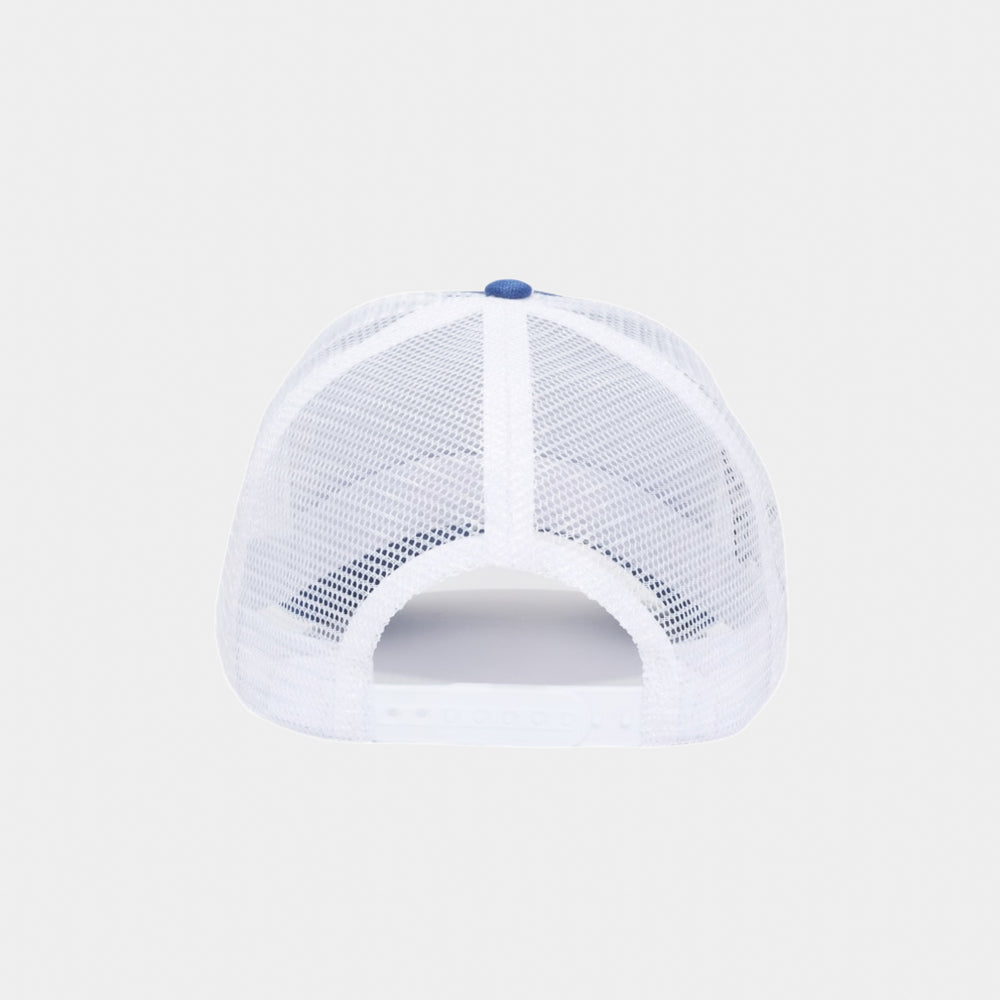 Carpet Company Blue And White Varsity Trucker Cap