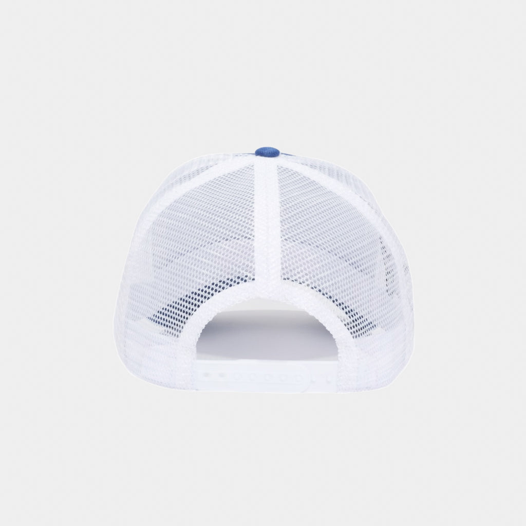 Carpet Company Blue And White Varsity Trucker Cap