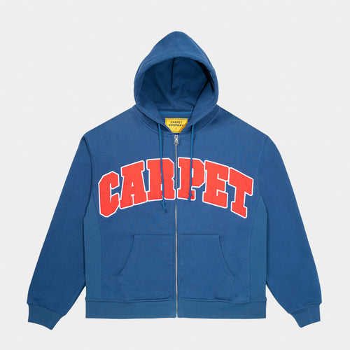 Carpet Company - Varsity Zip Hooded Sweatshirt - Blue