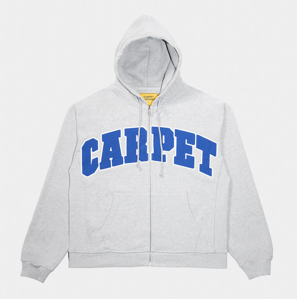 Carpet Company Grey Varsity Zip Hooded Sweatshirt