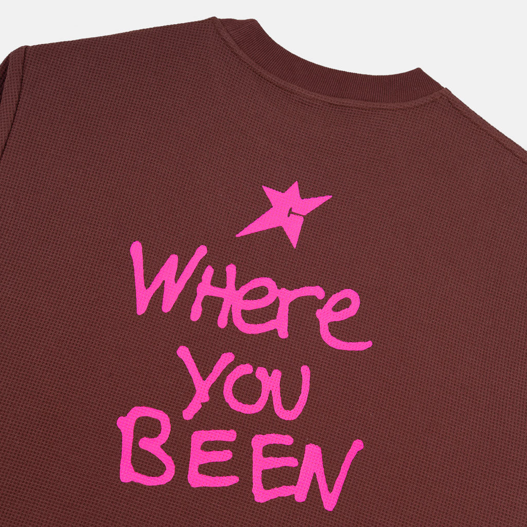 Carpet Company - Where You Been Thermal Long Sleeve Top- Brown