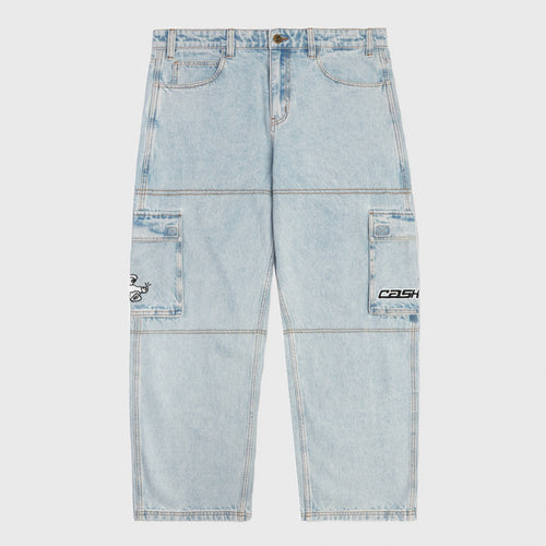 Cash Only - Aleka Denim Cargo Jeans - Light Wash | Welcome Skate