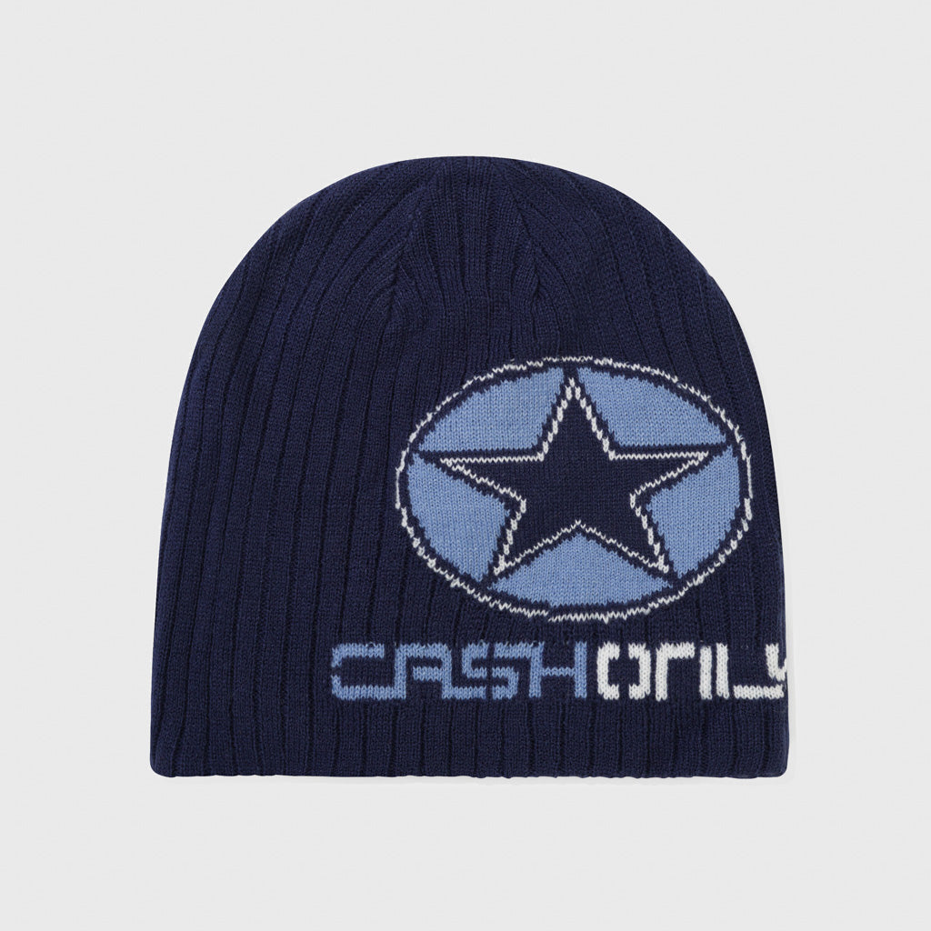 Cash Only All Weather Navy Skull Beanie