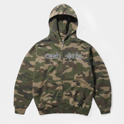 Cash Only - Protocol Zip-Thru Hooded Sweatshirt - Washed Camo