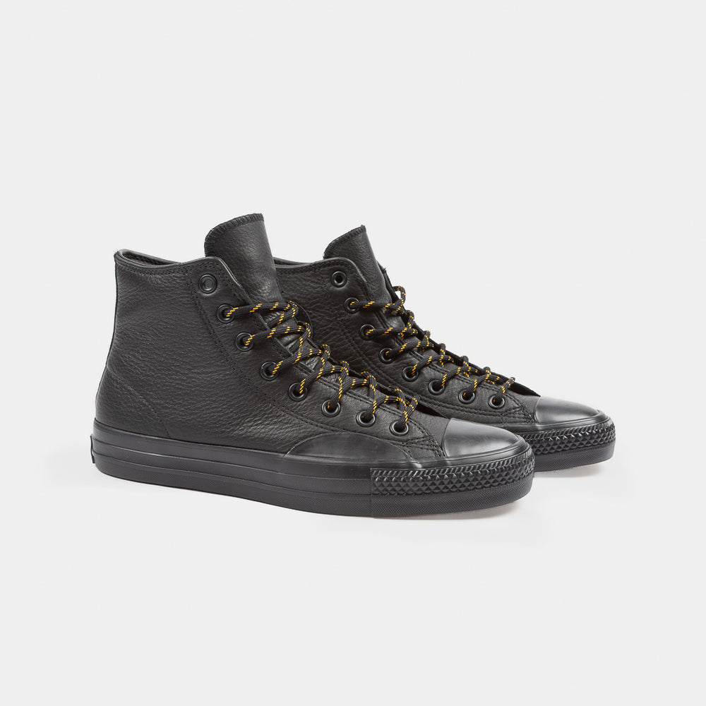 Converse Cons Black Leather CTAS Hi Pro Skate Shoes