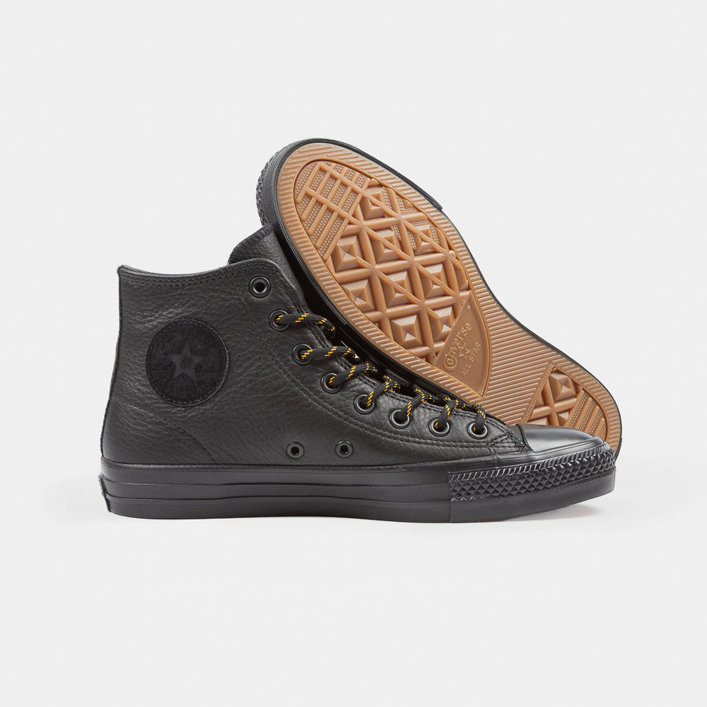 Converse Cons Black Leather CTAS Hi Pro Skate Shoes
