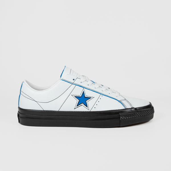 Converse Cons - One Star Pro Ox Eddie Cernicky Shoes - White / Black / Kinetic Blue