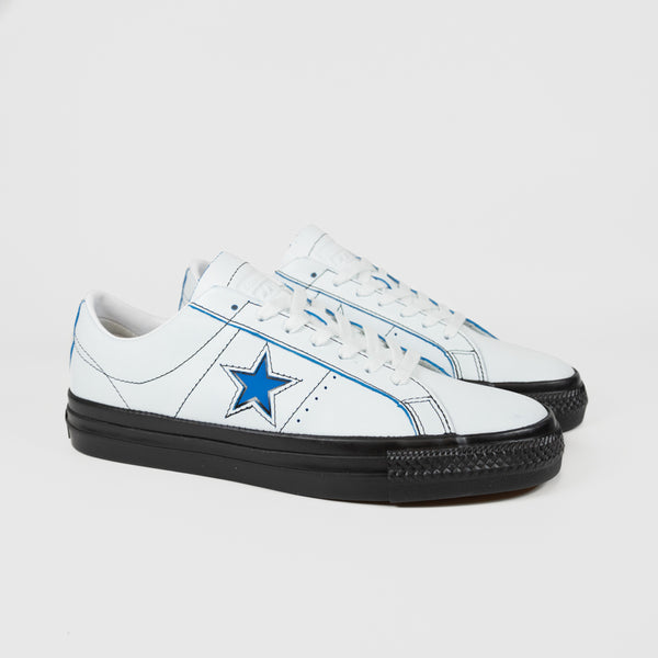 Converse Cons - One Star Pro Ox Eddie Cernicky Shoes - White / Black / Kinetic Blue