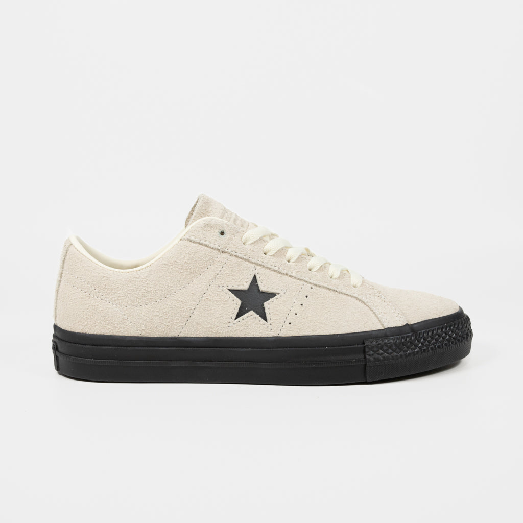 Converse Cons Egret White Suede And Black Sole One Star Pro Ox Shoes