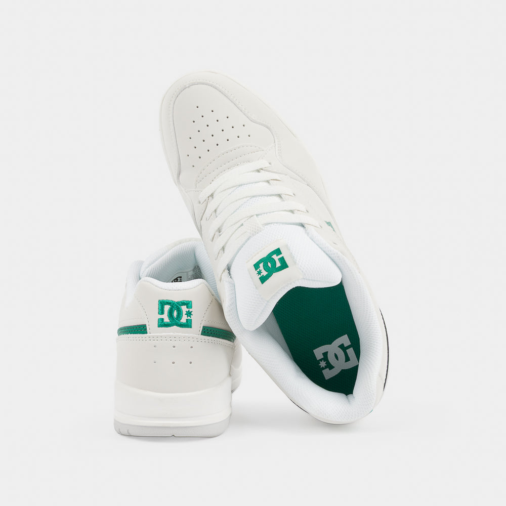 White And Green Nubuck DC Jeare Skate Shoes
