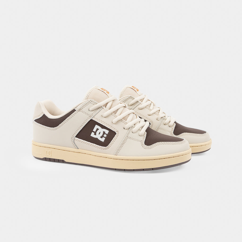 DC Shoes Oatmeal Tan And Brown Leather Manteca 4 Skate Shoes