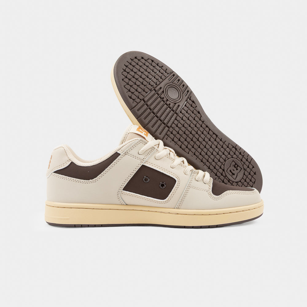 DC Shoes Oatmeal Tan And Brown Leather Manteca 4 Skate Shoes