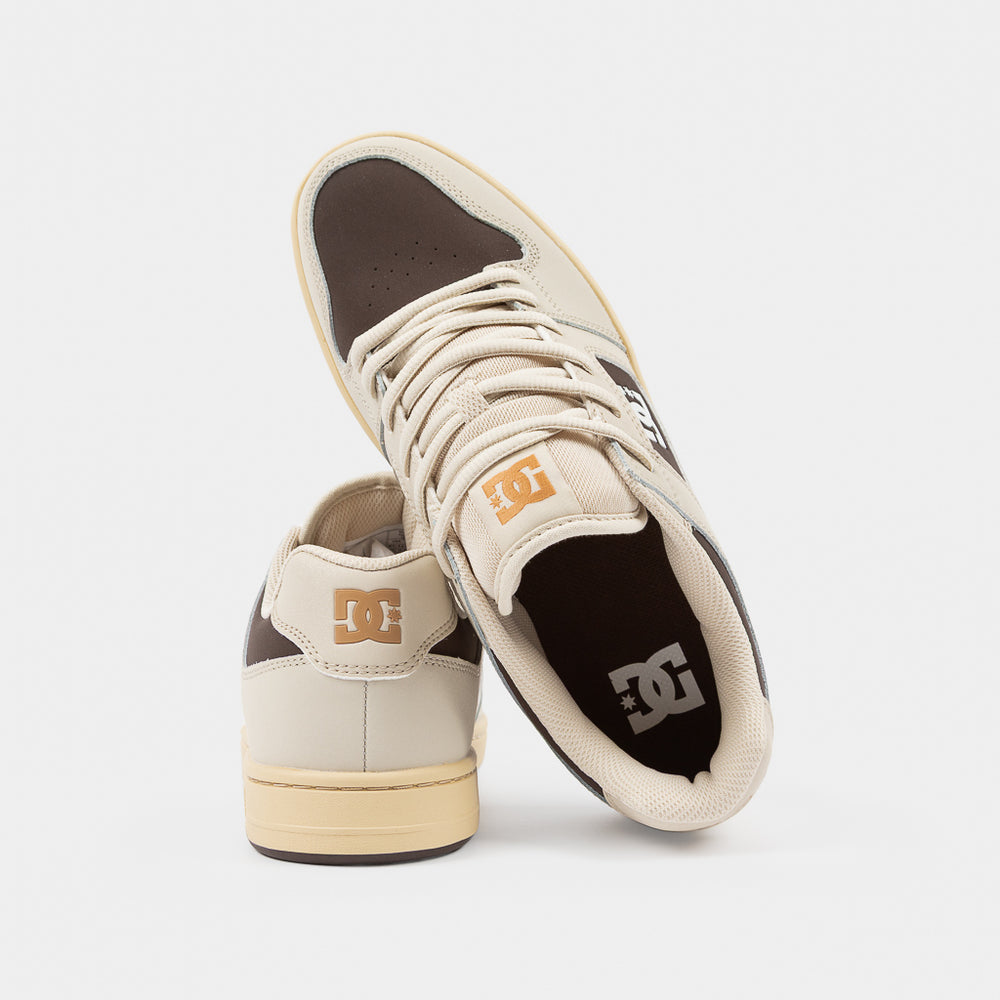 DC Shoes Oatmeal Tan And Brown Leather Manteca 4 Skate Shoes