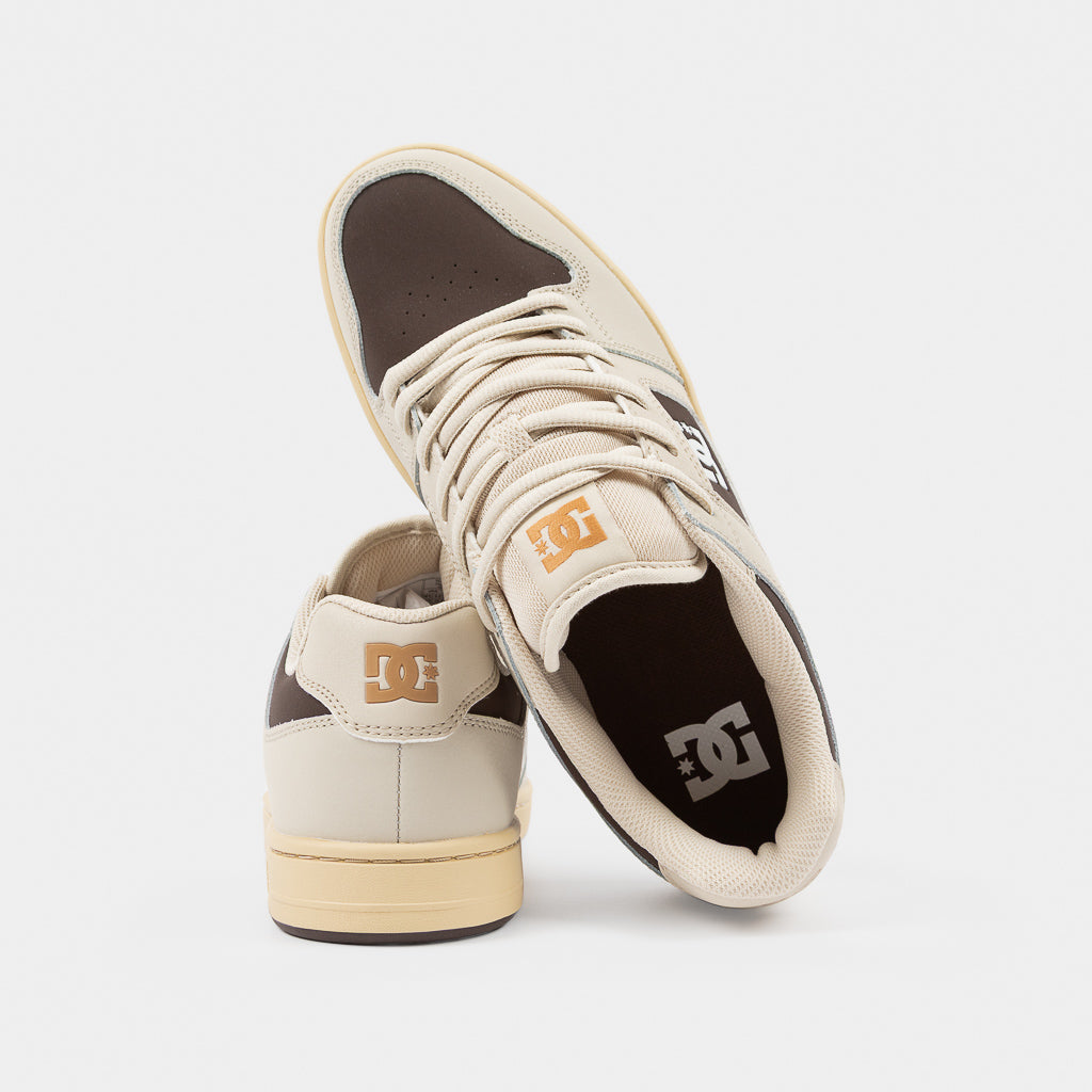 DC Shoes Oatmeal Tan And Brown Leather Manteca 4 Skate Shoes