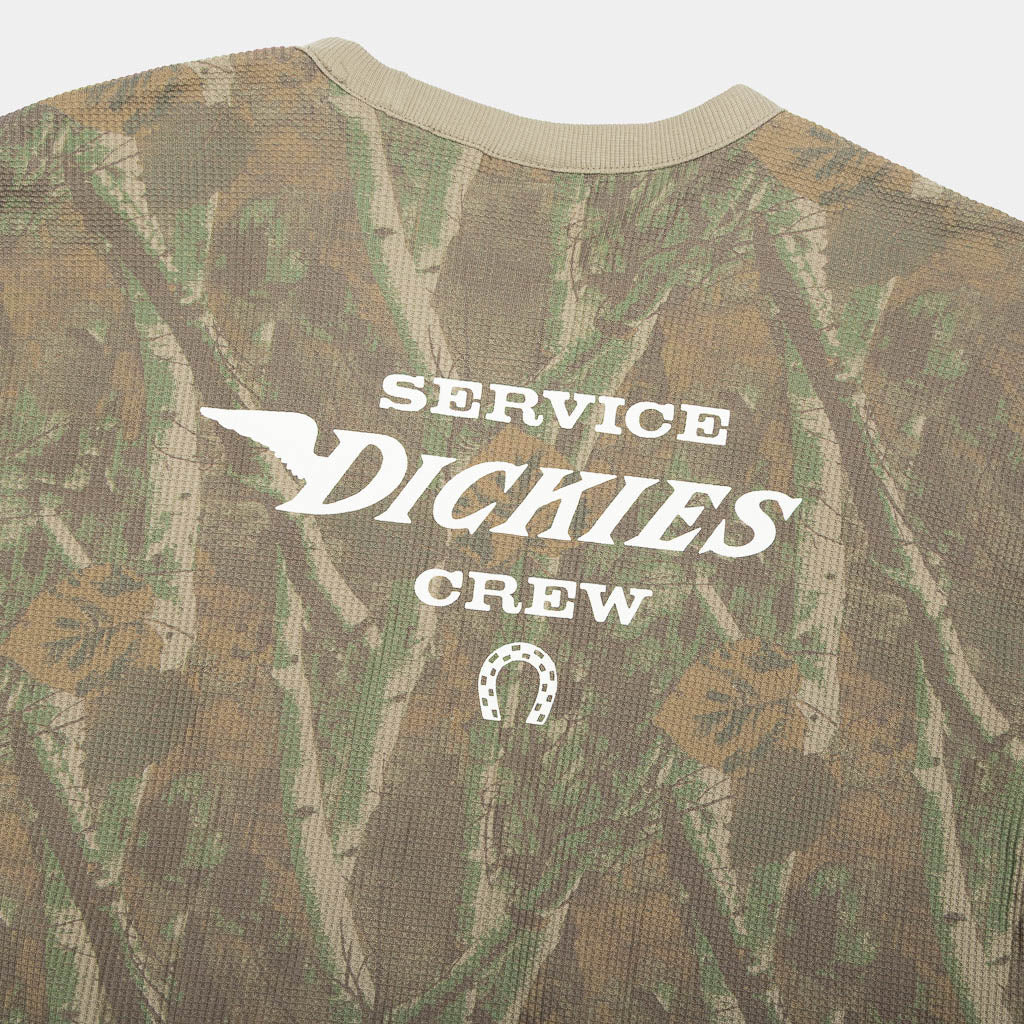 Dickies Bradenton Wood Camo Waffle Long Sleeve T-Shirt Back Print