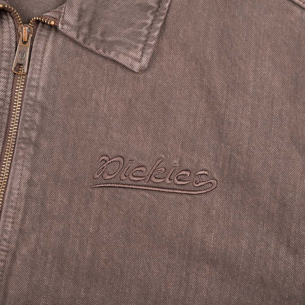 Embroidered Chest Dickies Edgewood Unlined Brown Denim Jacket
