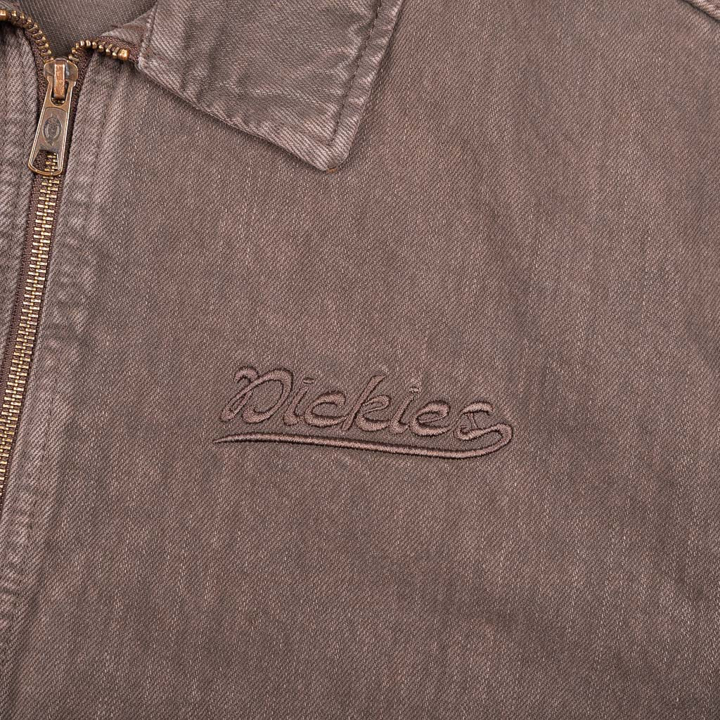 Embroidered Chest Dickies Edgewood Unlined Brown Denim Jacket