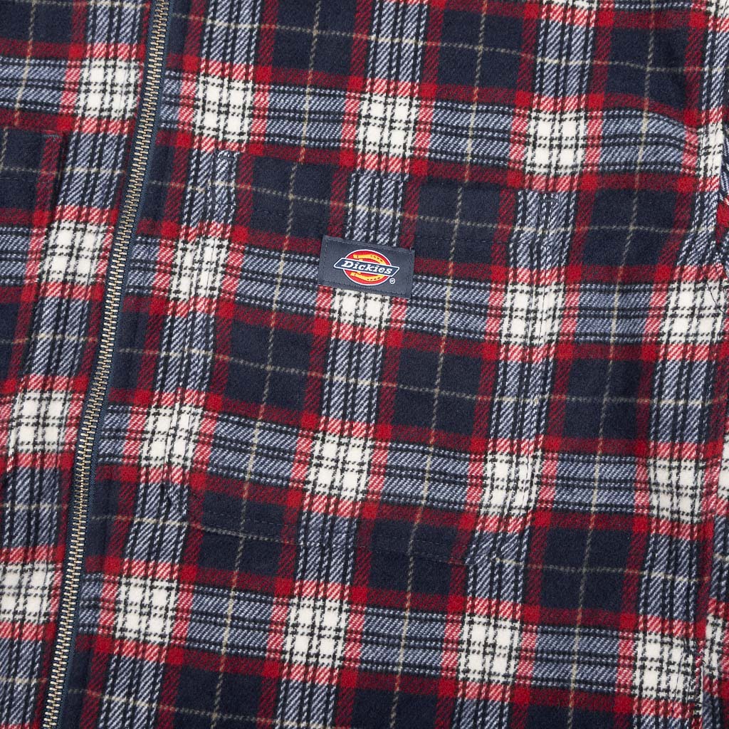 Pocket Detail Of Dickies Florence Oversized Flannel Shacket