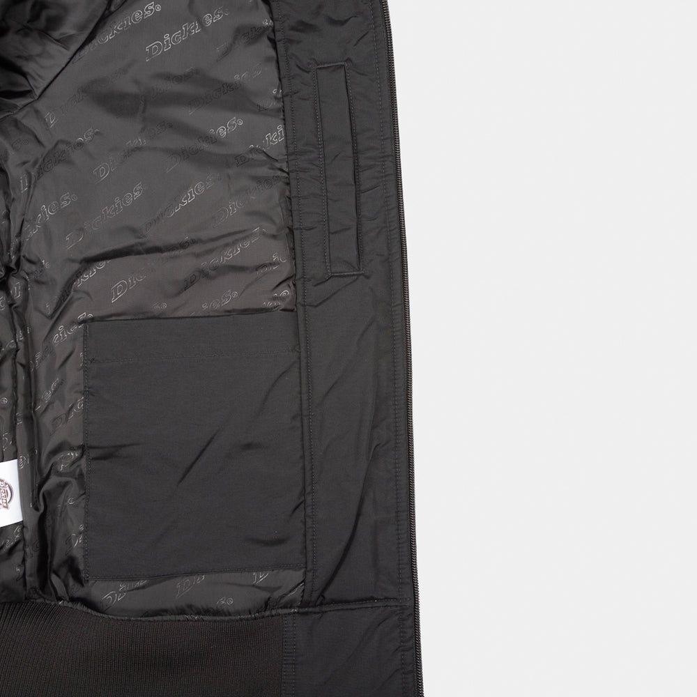 Inside Pockets Of Dickies Black New Sarpy Hooded Jacket 
