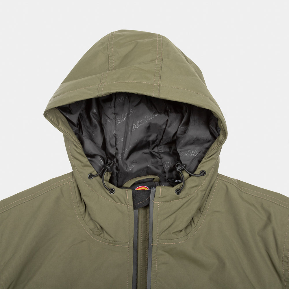 Dickies Military Green New Sarpy Hooded Jacket Hood Detail