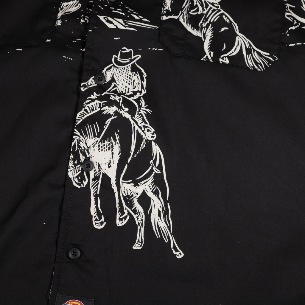 Dickies Savage Black Short Sleeve Work Shirt Print