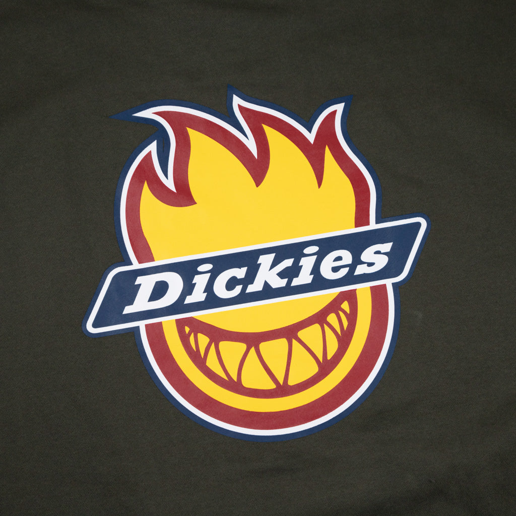 Dickies Spitfire Olive Green Pullover Hooded Sweatshirt Back Print