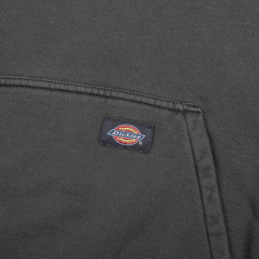 Detail of Dickies Sutcliffe Plain Black Pullover Hooded Sweatshirt