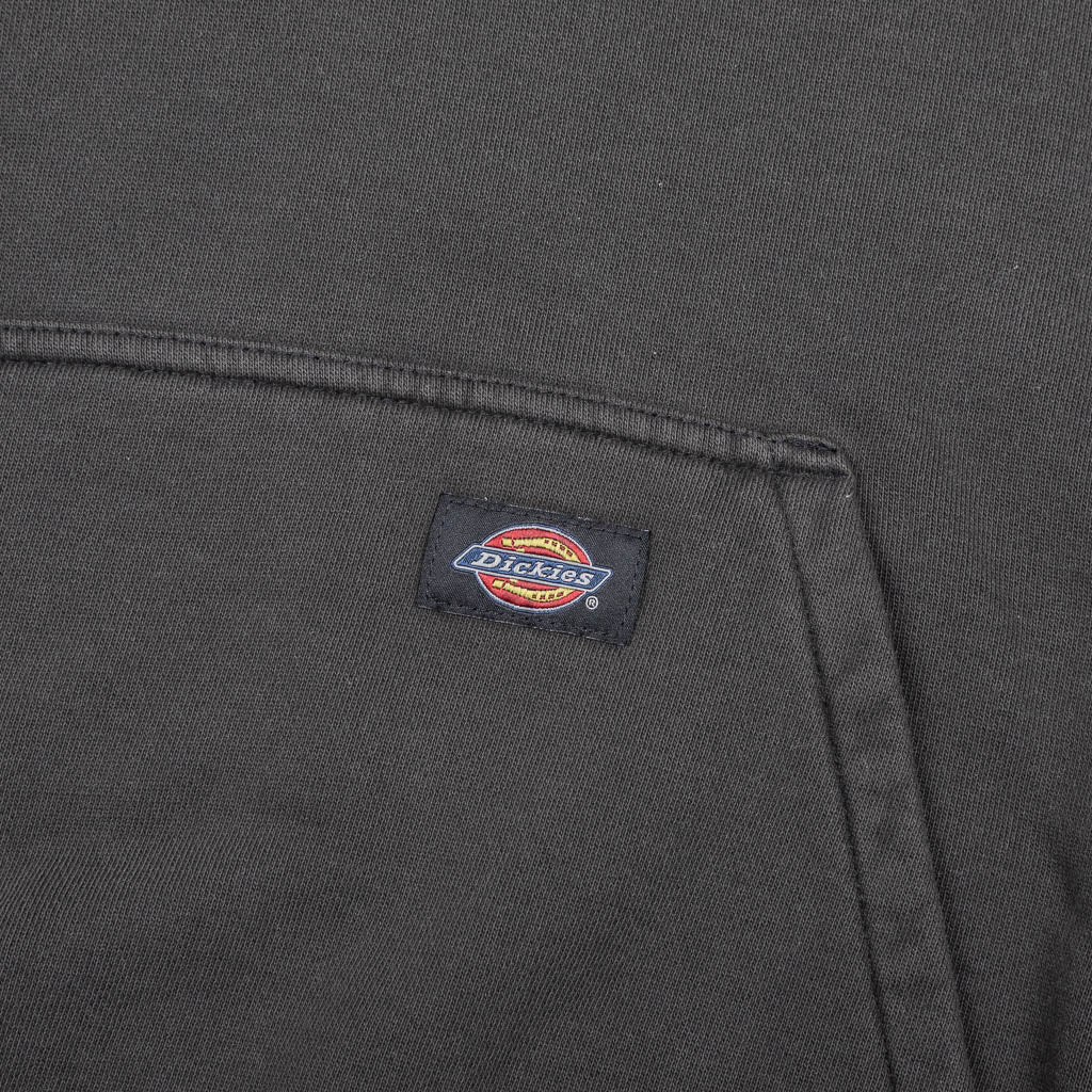 Detail of Dickies Sutcliffe Plain Black Pullover Hooded Sweatshirt