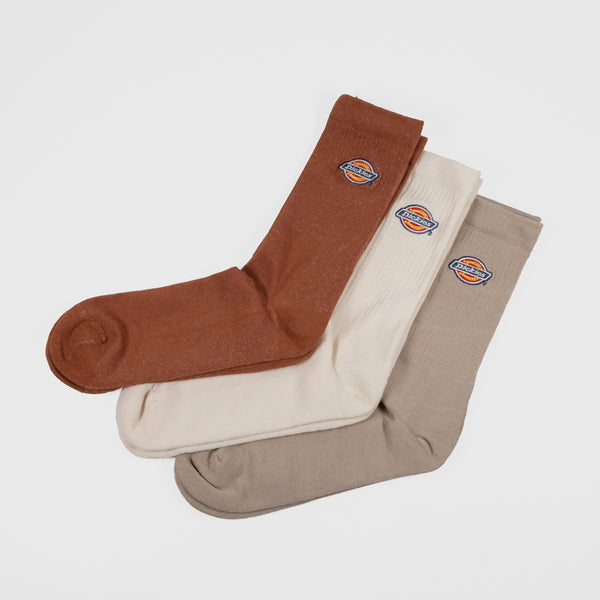 Dickies - Valley Grove (3 Pack) Socks - Sandstone / Light Brown / Whitecap