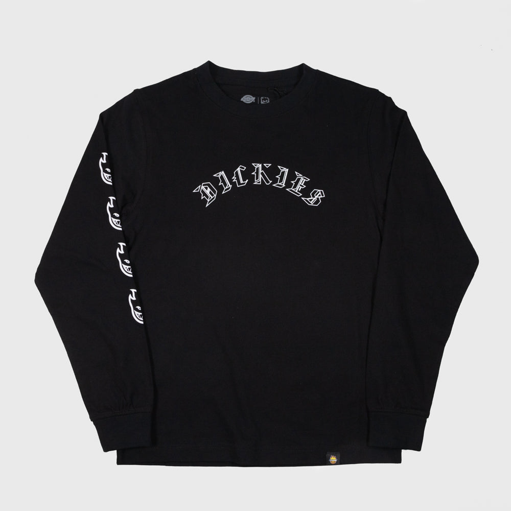 Dickies Youth Spitfire Flame Head Black Longsleeve T-Shirt