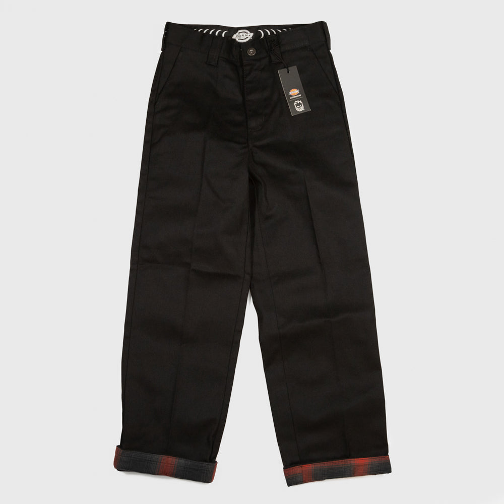 Dickies - Youth Spitfire Flannel Cuff Work Pant - Black