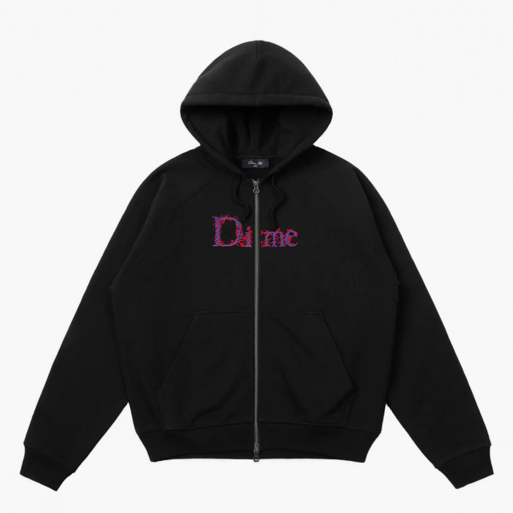 Dime MTL Classic Veins Black Zip Hooded Sweatshirt